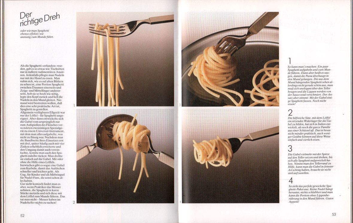 Doppelseite aus dem Buch "Spaghetti" von Bodo A. Schieren